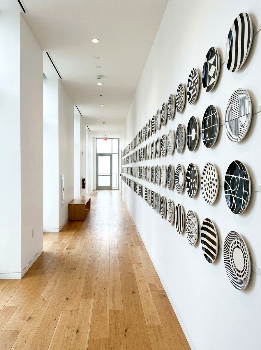 Hallway Narrow Plate Wall - 30 plate wall display ideas