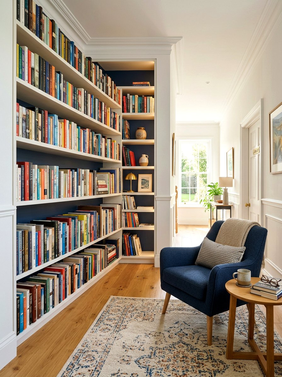 Hallway Niche Bookshelf - 30 built in hall niche ideas