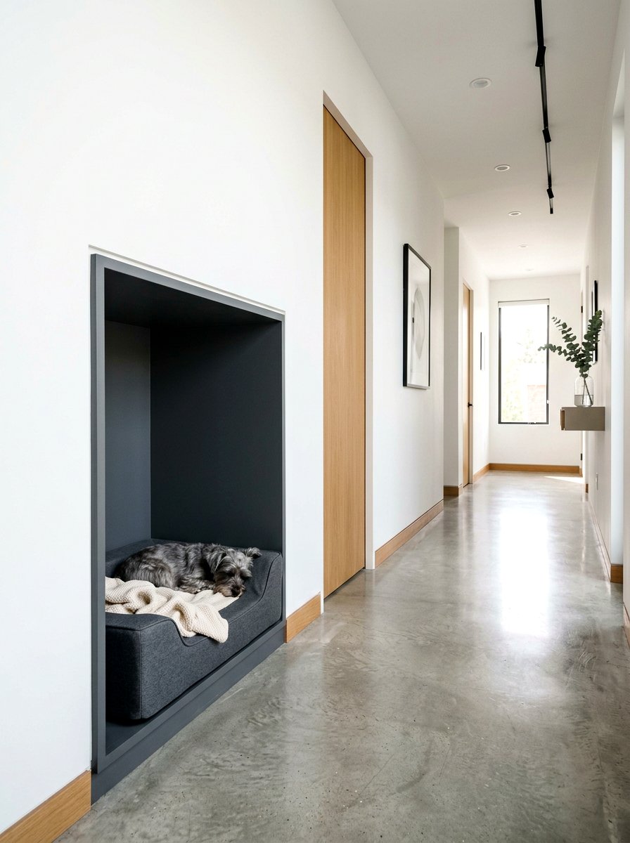 Hallway Niche Dog Bed - 30 built in dog nook ideas