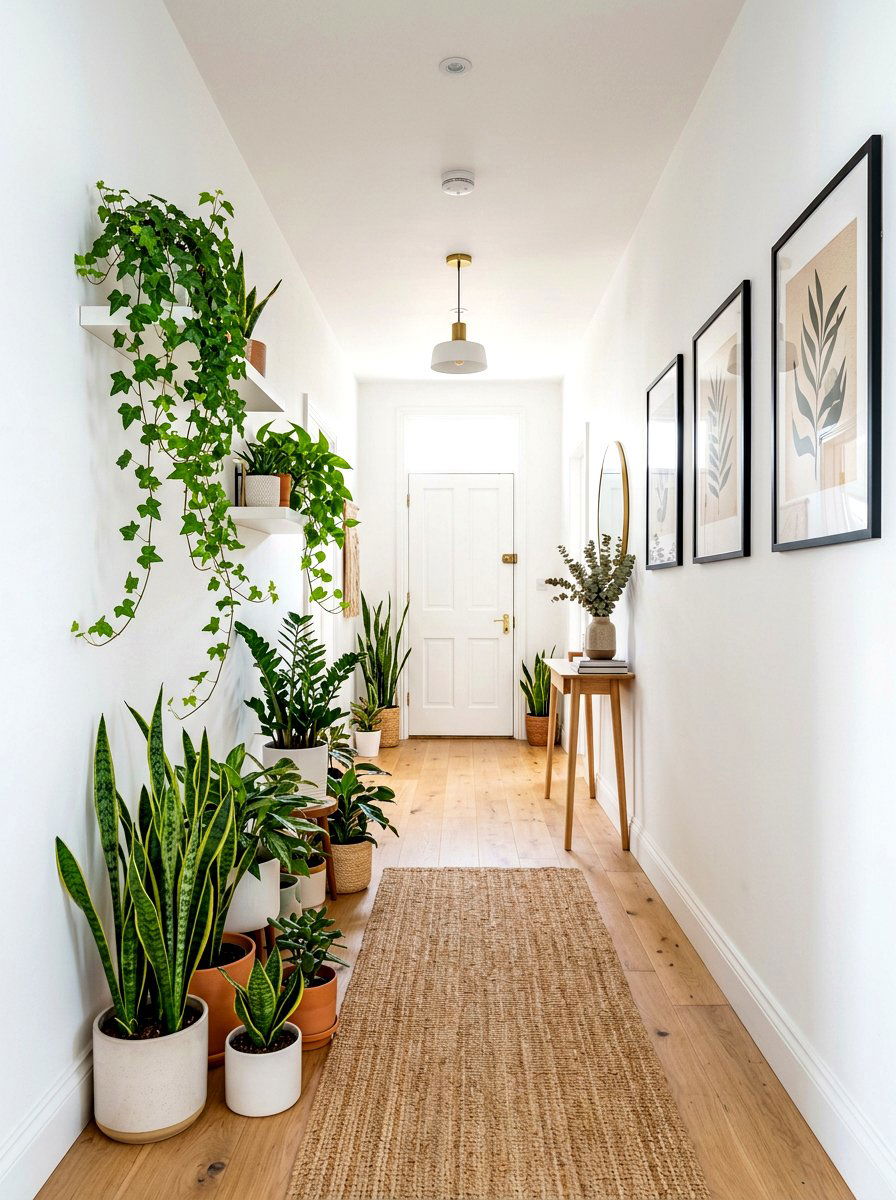 Hallway Plants - 30 narrow hall styling ideas