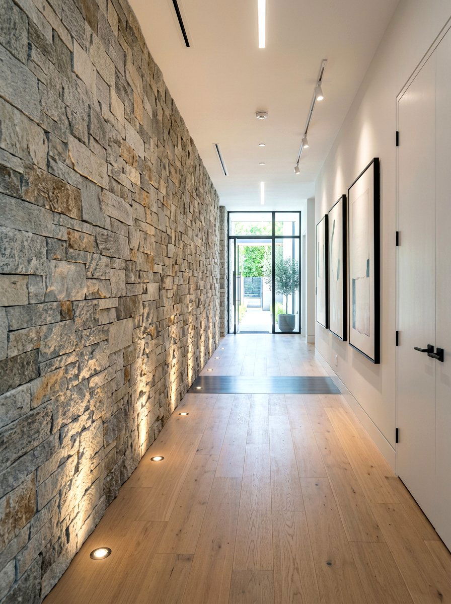 Hallway Stone Accent Wall - 30 stone accent wall ideas