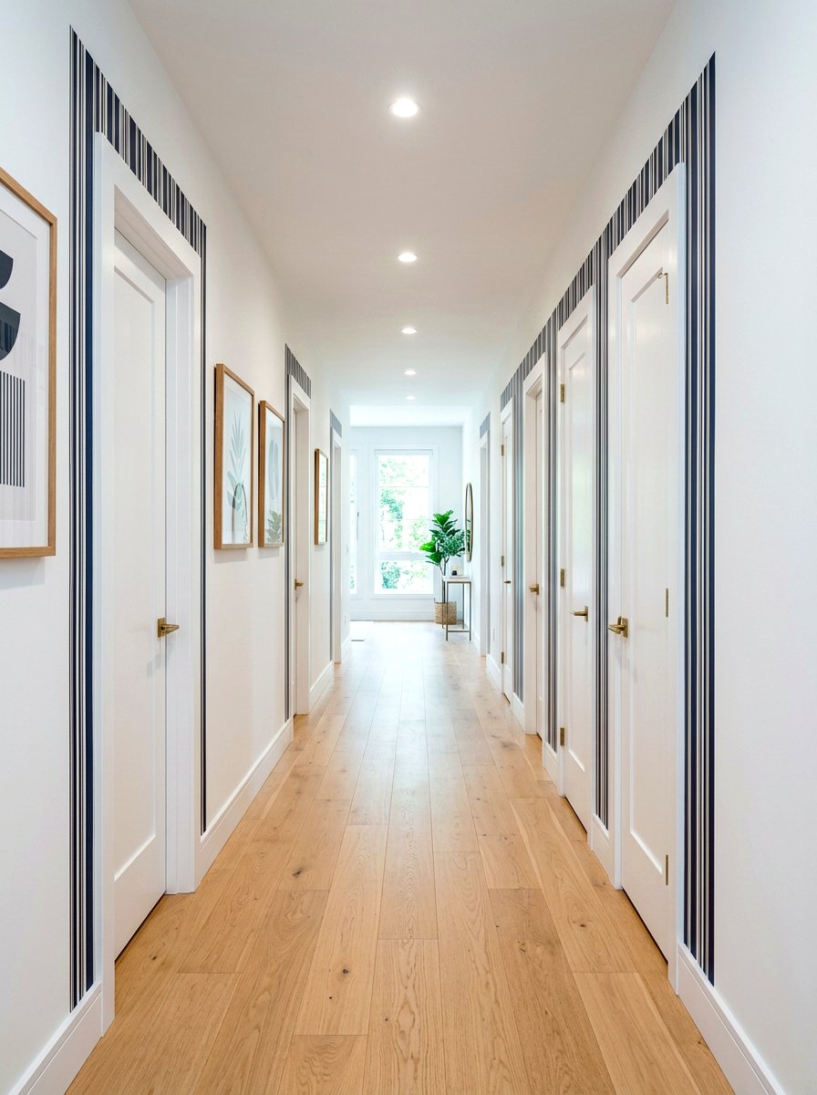 Hallway Vertical Striped Border - 30 wallpaper border ideas