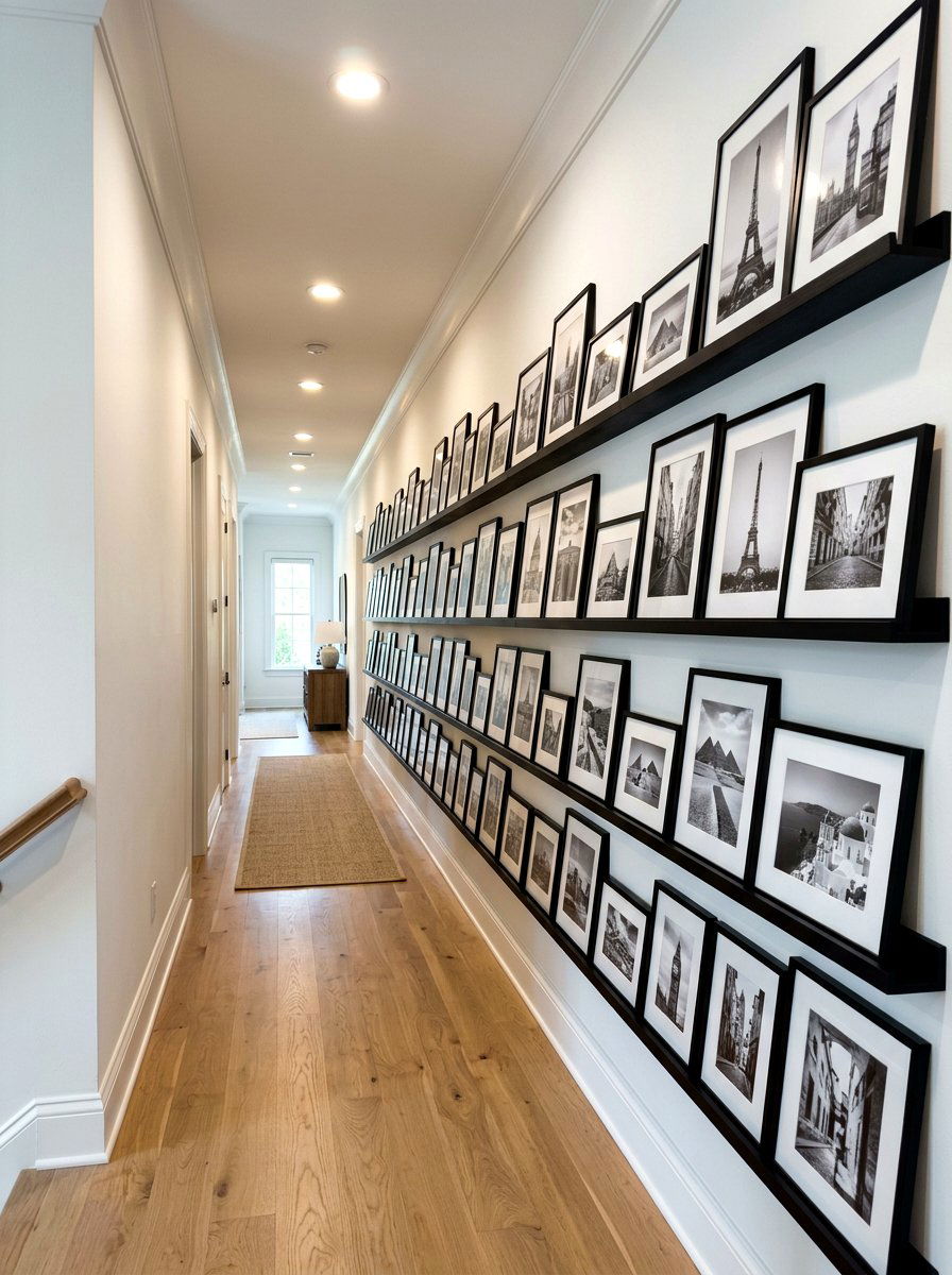 Hallway Wall Art Gallery - 30 picture ledge renter ideas