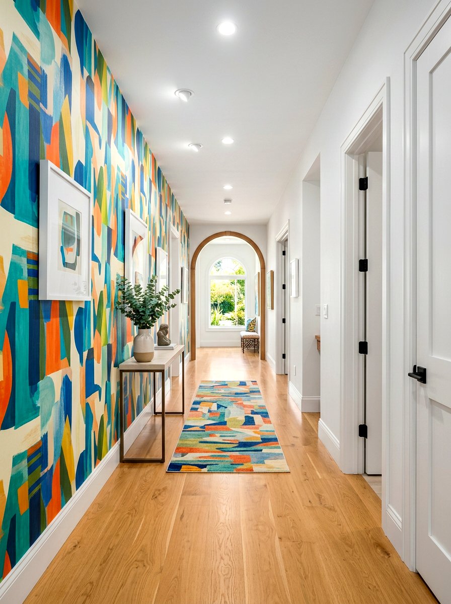 Hallway Wallpaper - 30 removable wallpaper room ideas