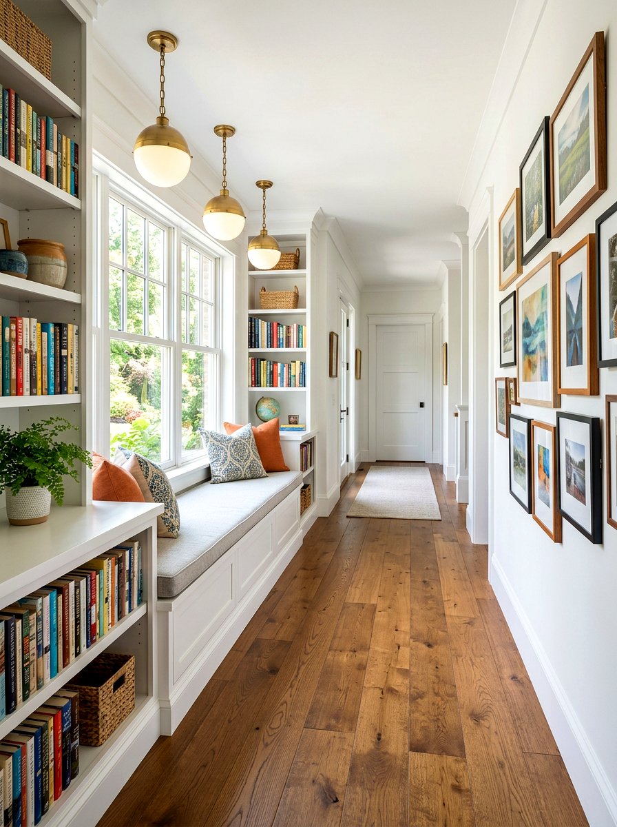 Hallway Window Seat Library - 30 window seat bookshelf ideas