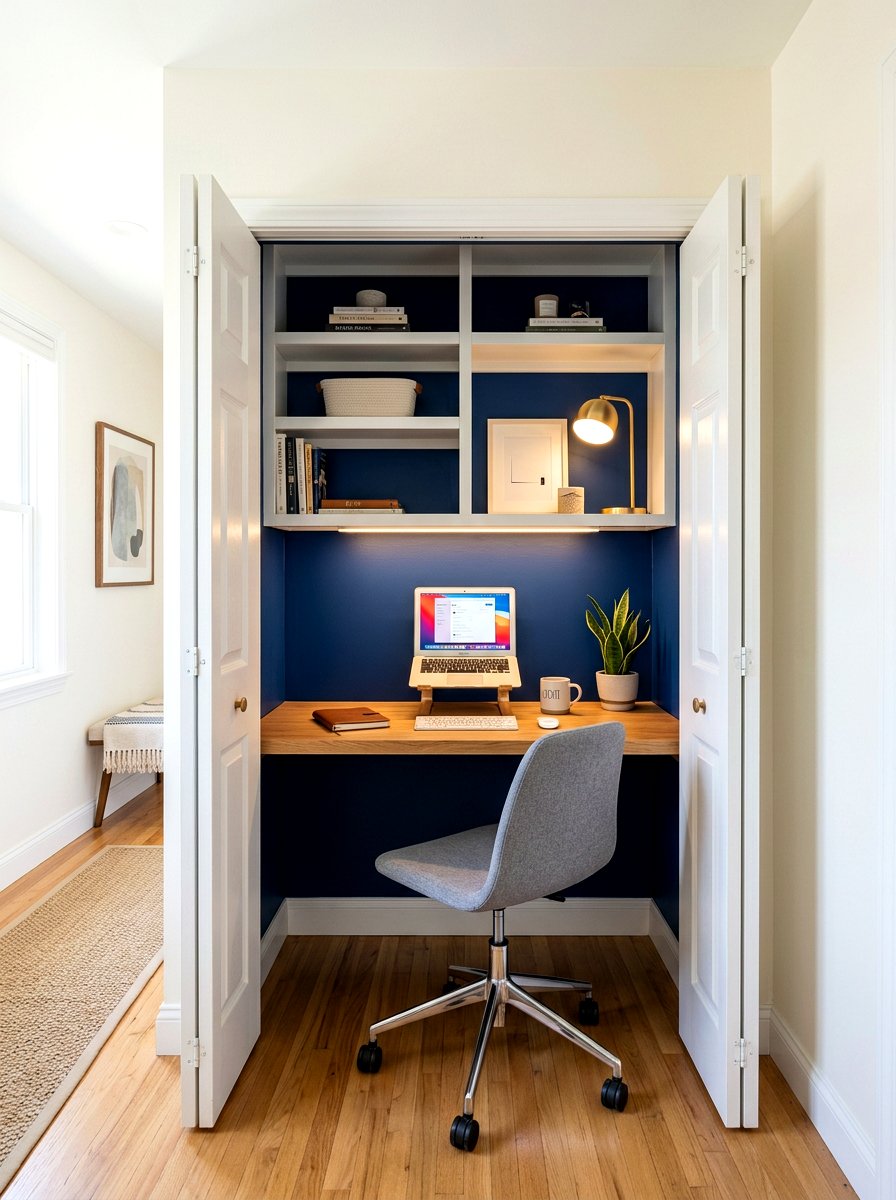 Hallway closet office desk - 30 hallway office nook ideas