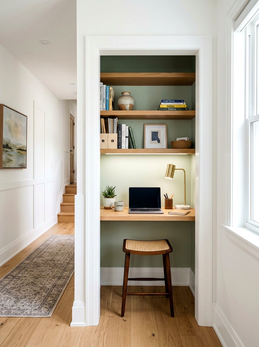 Hallway closet office - 30 closet office ideas