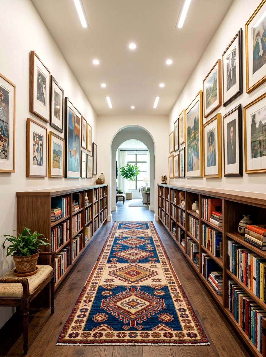 Hallway library gallery - 30 library wall ideas