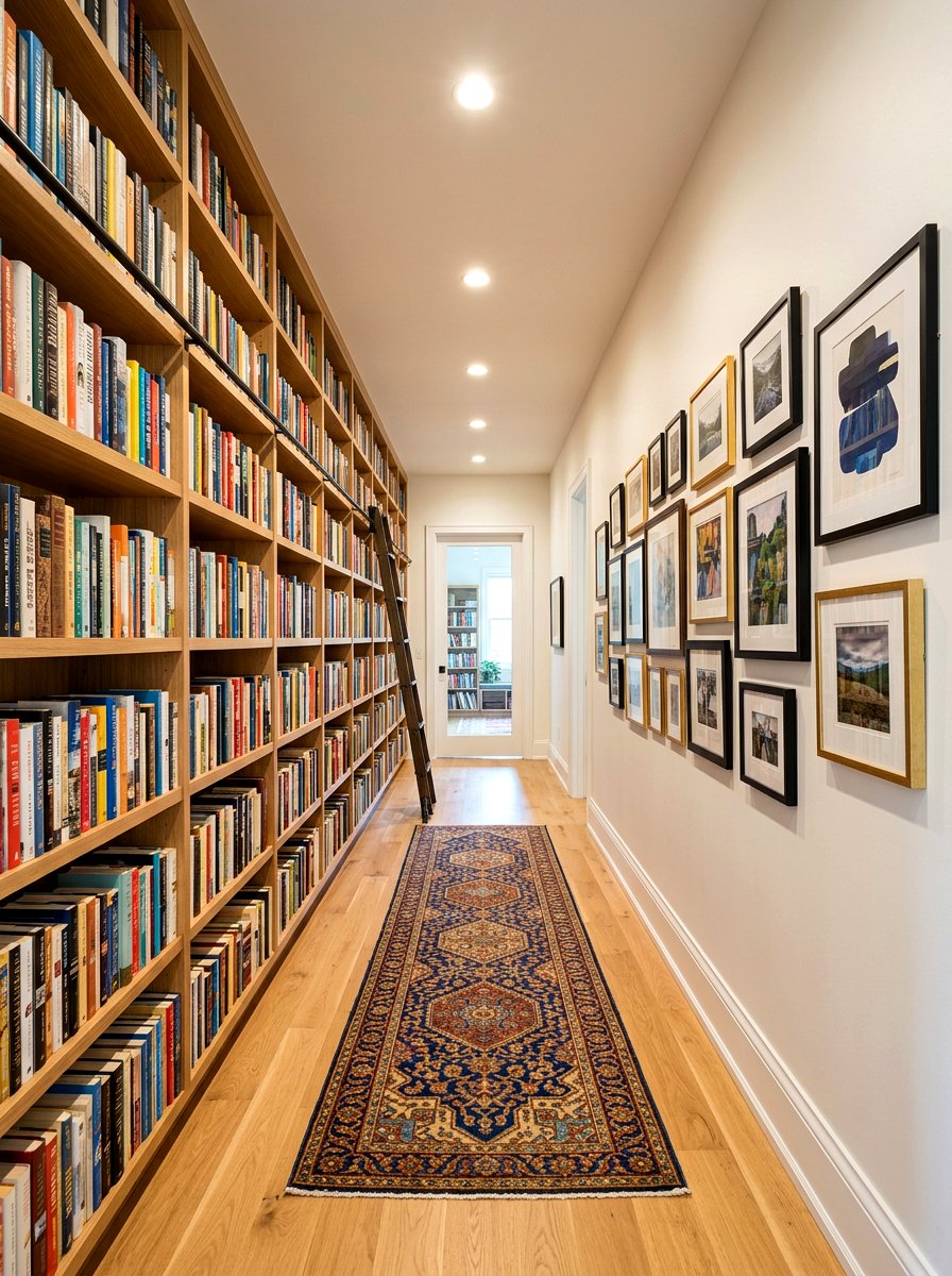 Hallway library - 30 home library ideas