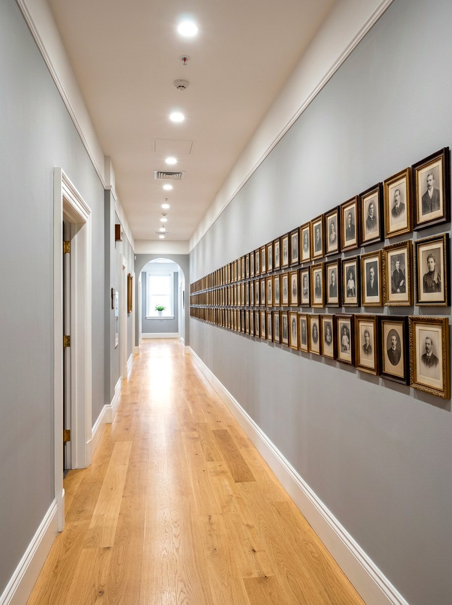 Hallway portrait gallery - 30 vintage portrait wall ideas