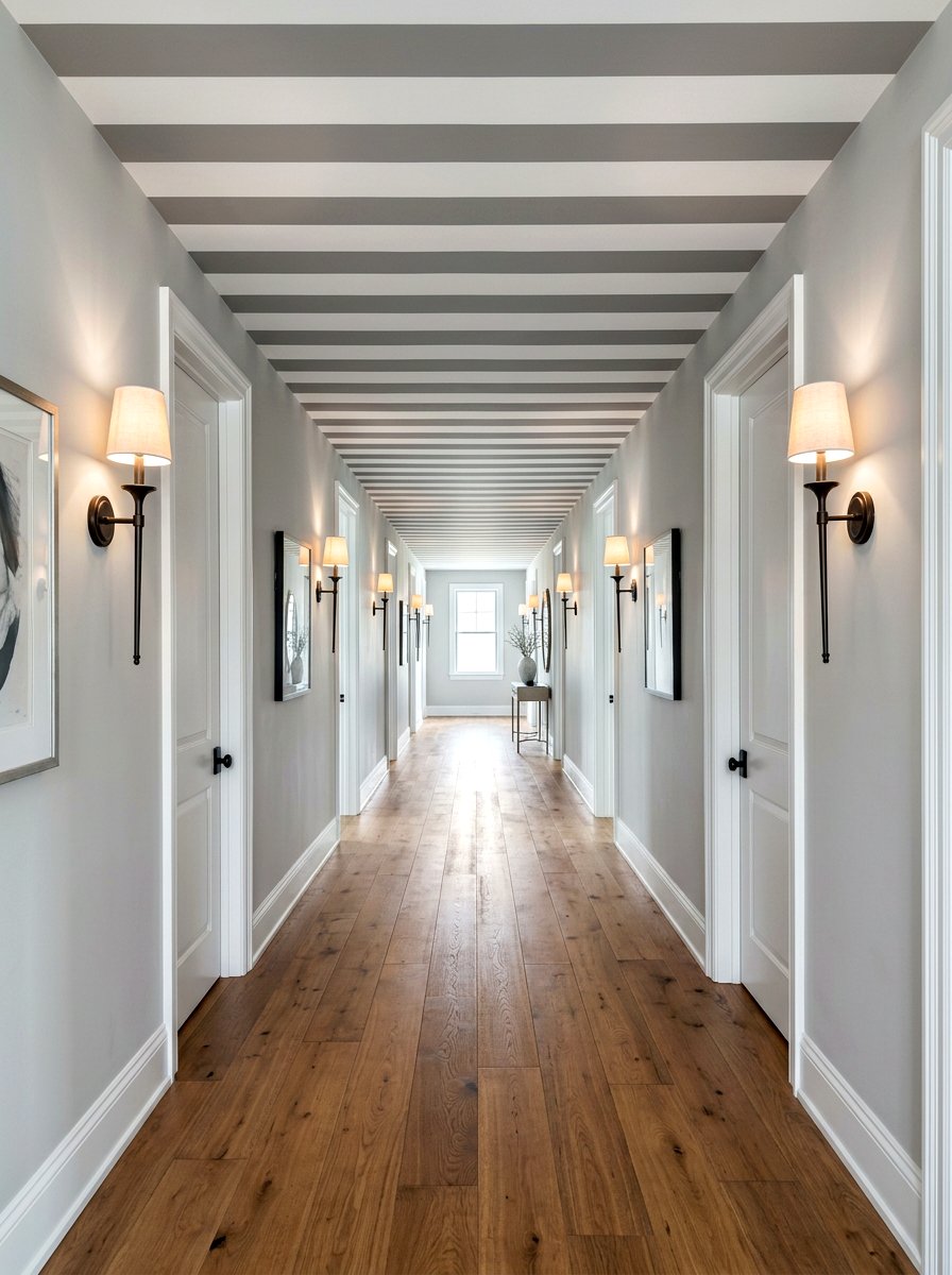 Hallway striped ceiling - 30 striped ceiling ideas