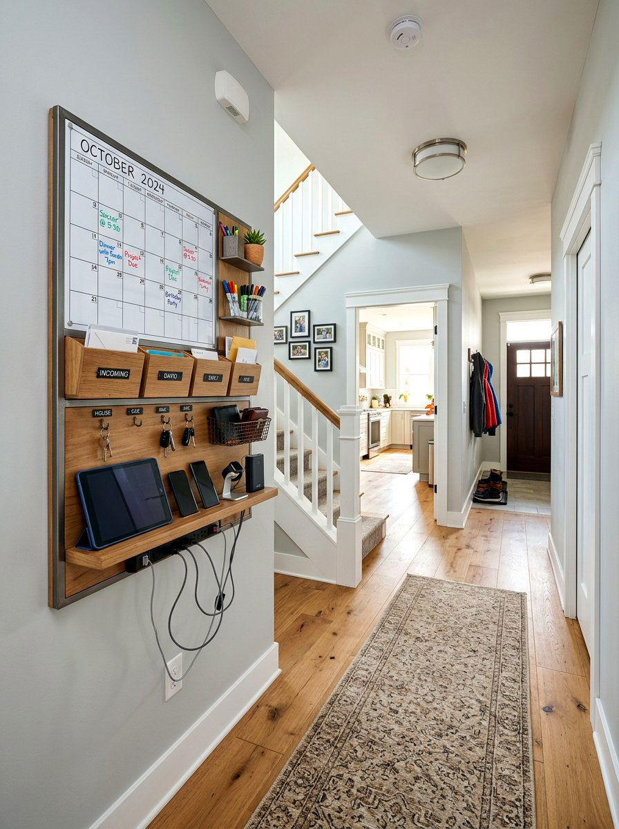 Hallway tech command center - 30 charging station ideas