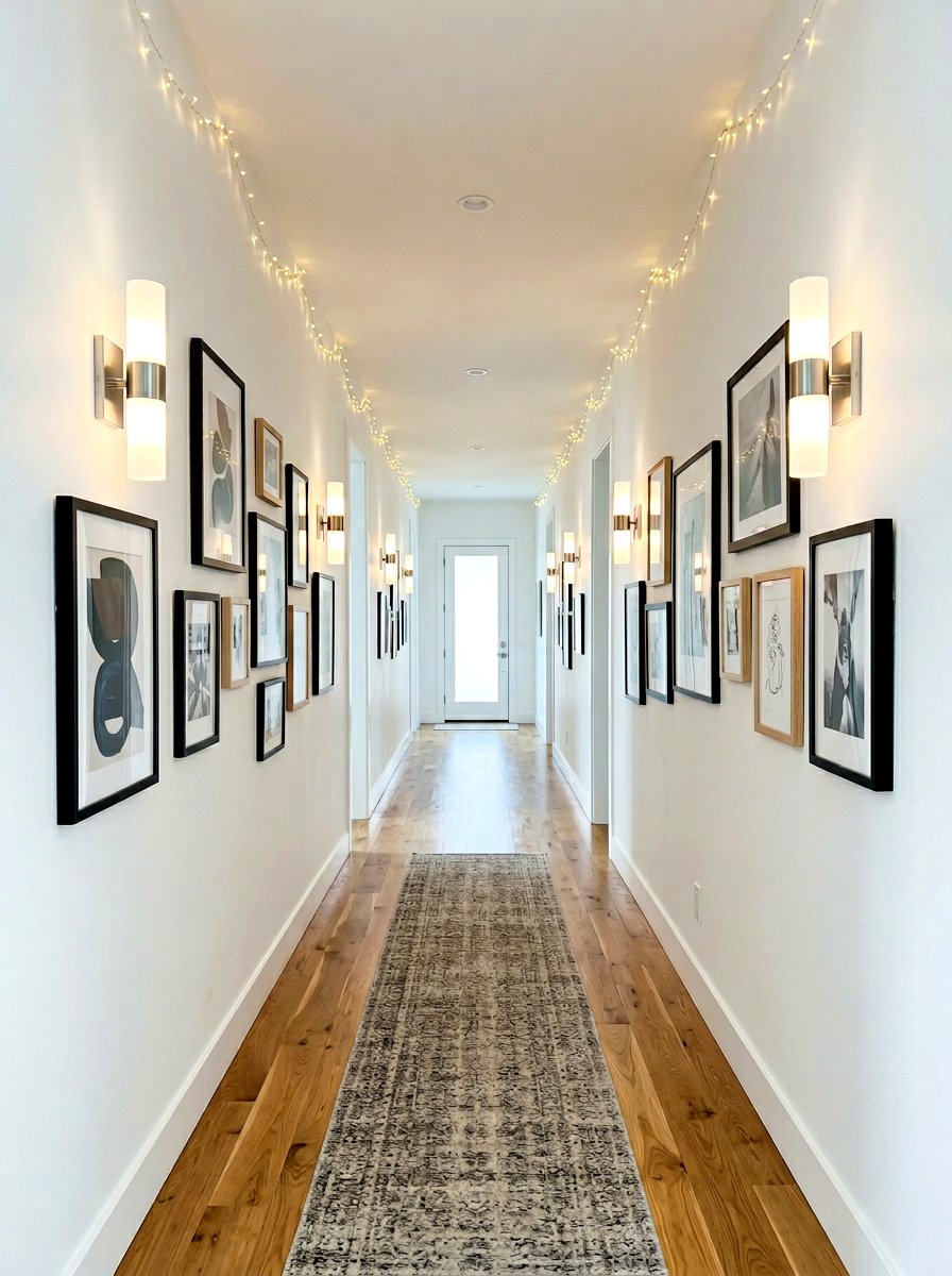 Hallway wall lights - 30 string light ideas
