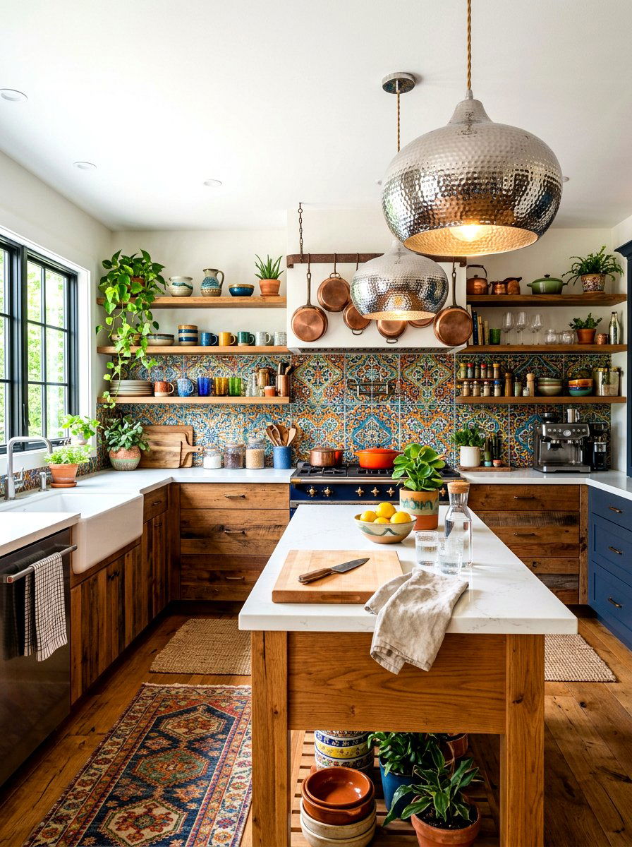 Hammered Chrome Pendant - 30 chrome kitchen pendant ideas