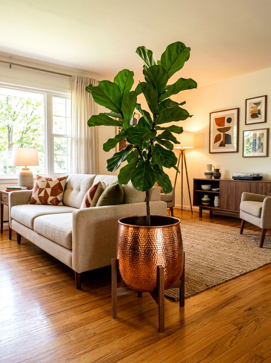 Hammered Copper Plant Pot - 30 metal planter ideas