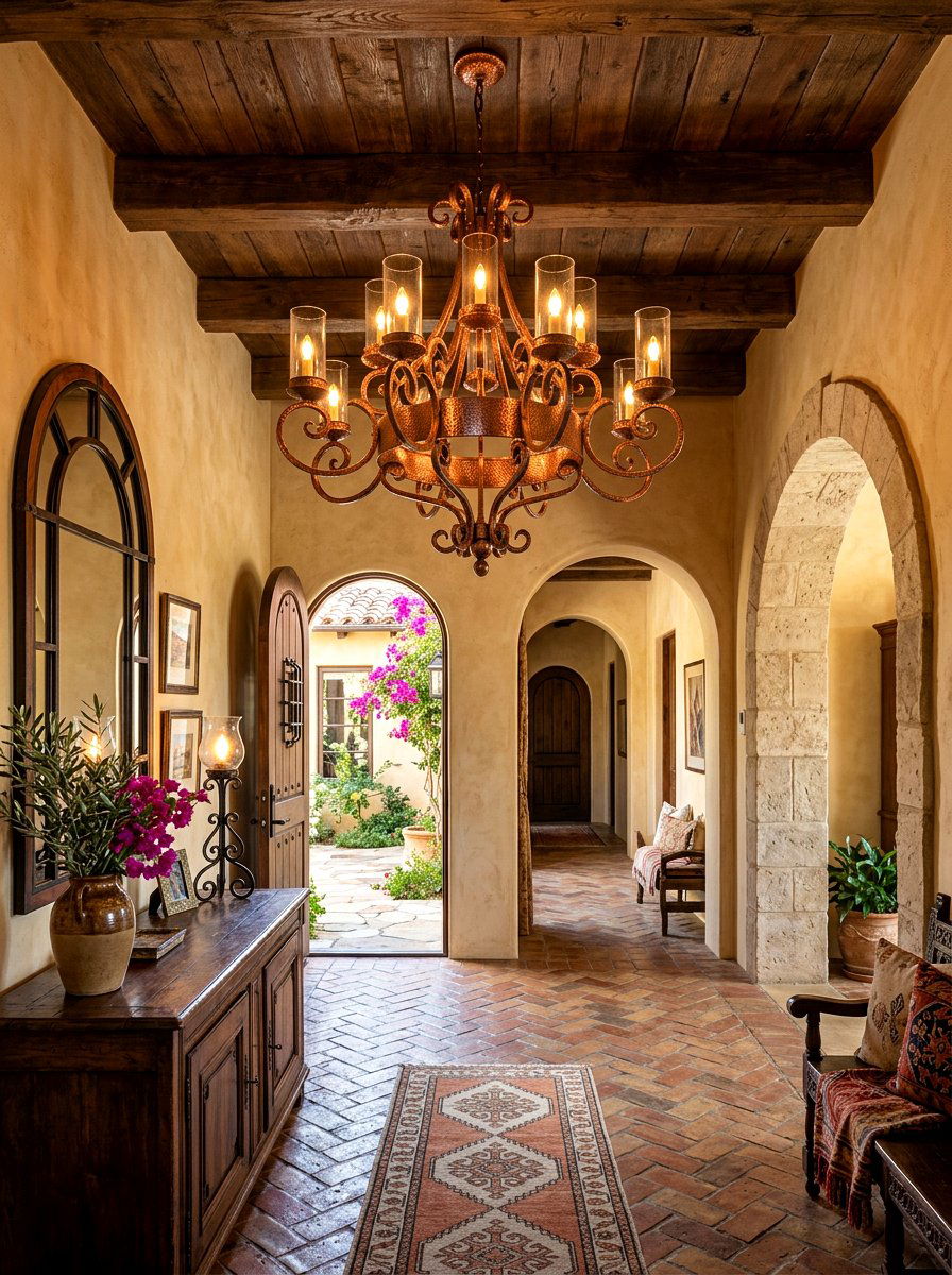 Hammered Metal Chandelier - 30 foyer chandelier ideas
