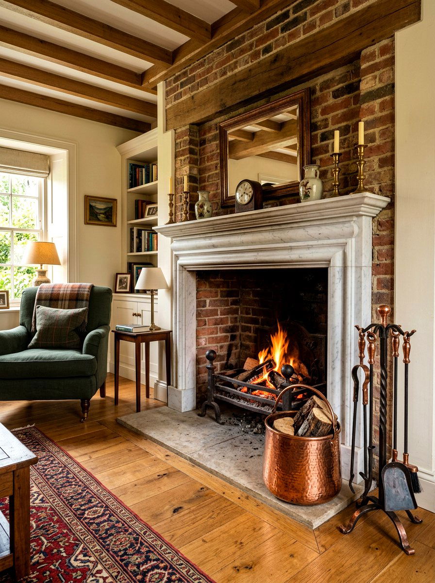 Hammered Metal Fireplace Pail - 30 fireplace wood basket ideas