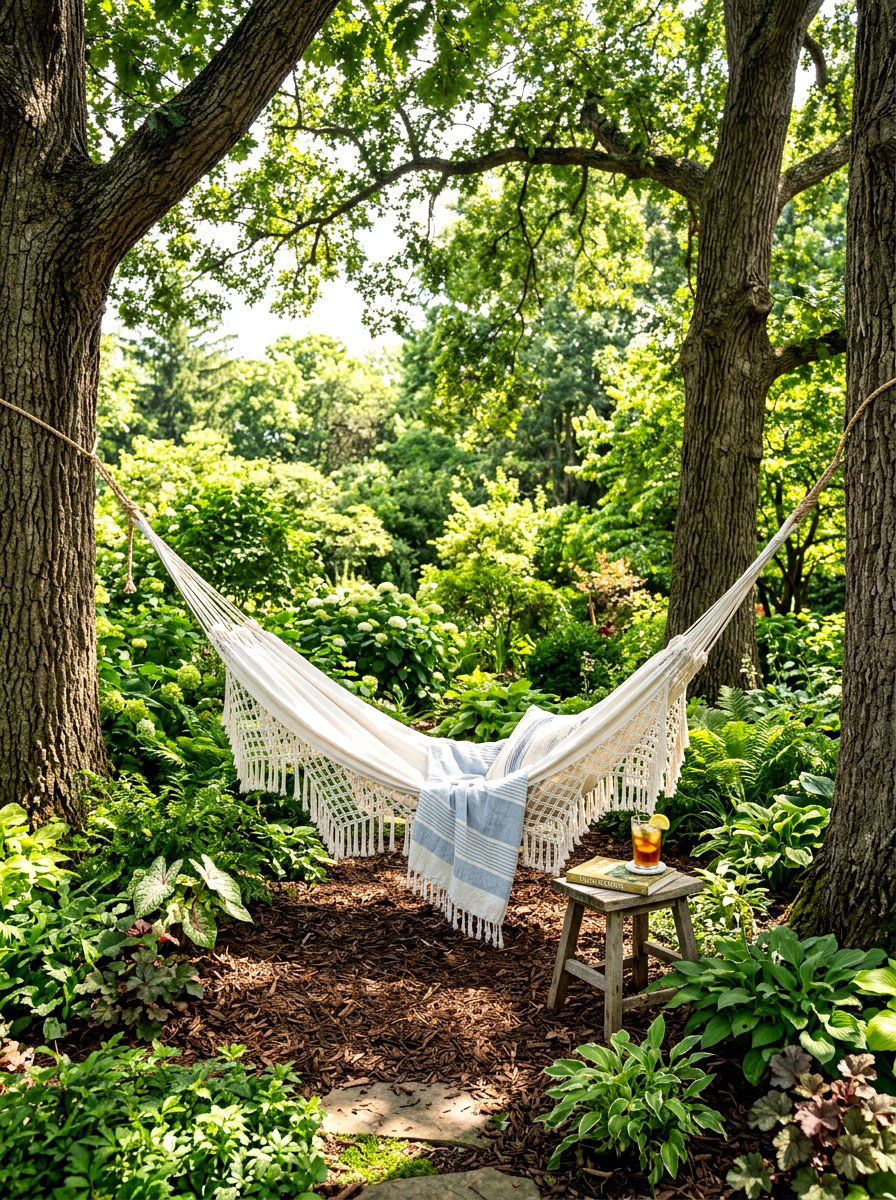 Hammock Garden Sanctuary - 30 resort patio lounge ideas