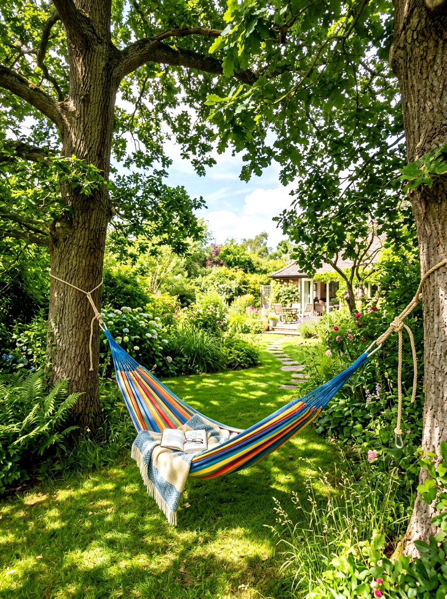 Hammock In Trees - 30 garden seating ideas