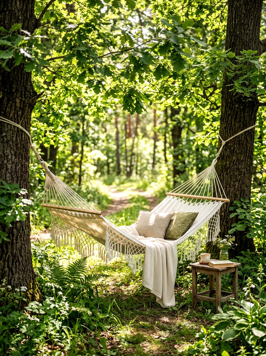 Hammock Nook - 30 healing backyard garden ideas