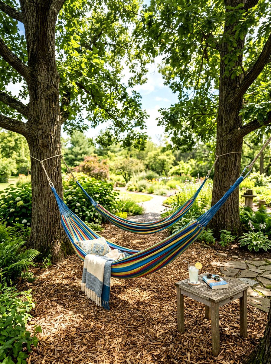 Hammock Relaxation Area - 30 backyard entertaining zone ideas