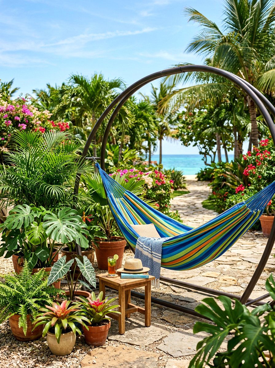 Hammock Relaxation Area - 30 terrace garden ideas