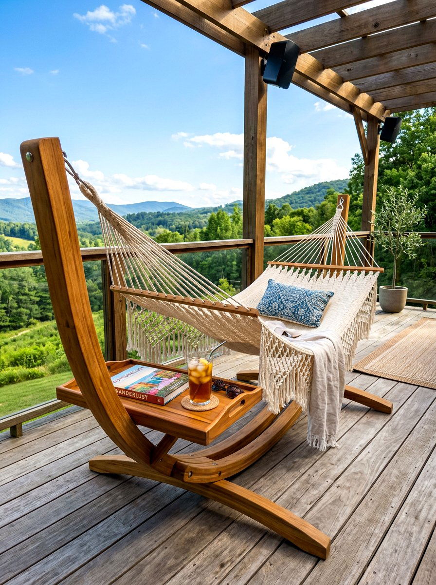 Hammock Stand With Side Table - 30 hammock stand garden ideas