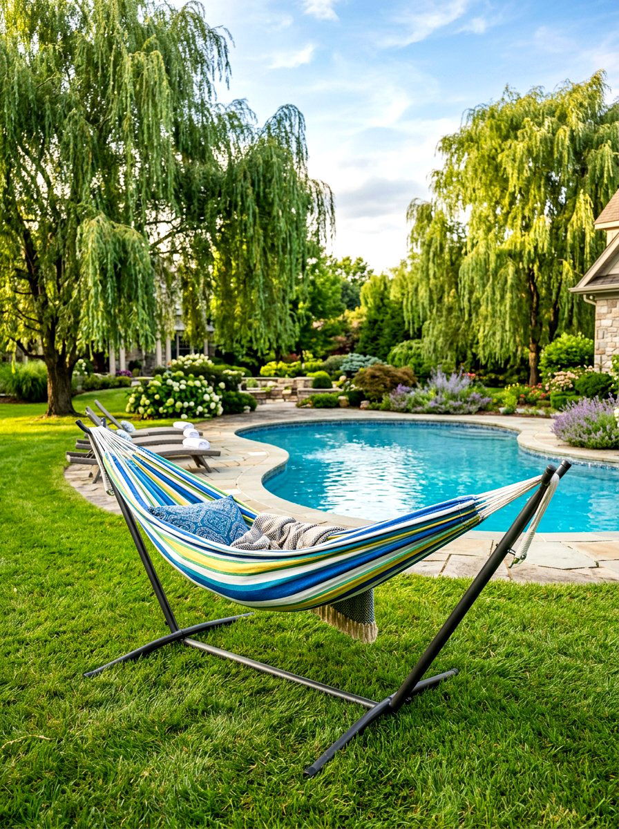 Hammock With Stand - 30 poolside furniture ideas