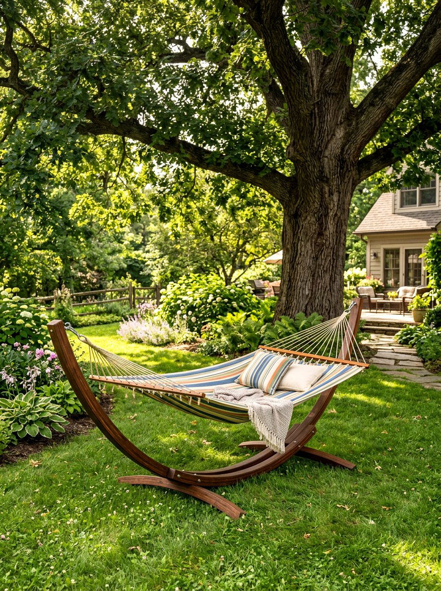 Hammock With Stand - 30 backyard furniture ideas