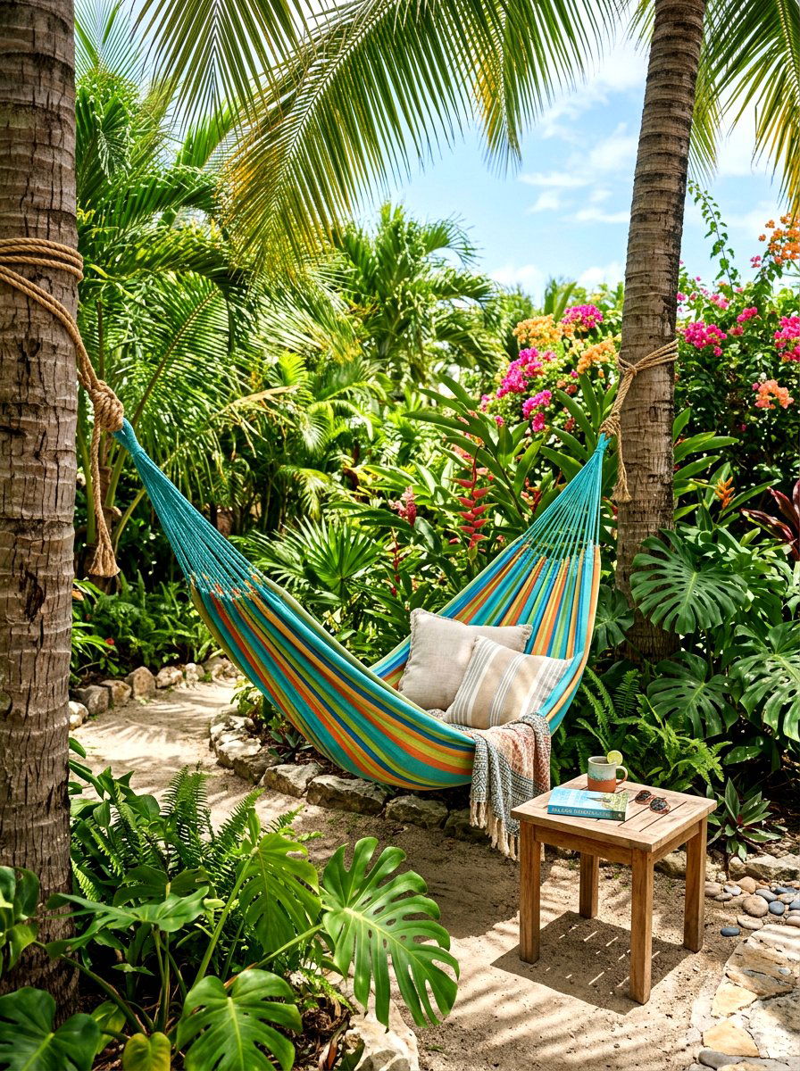Hammock garden corner - 30 backyard seating ideas