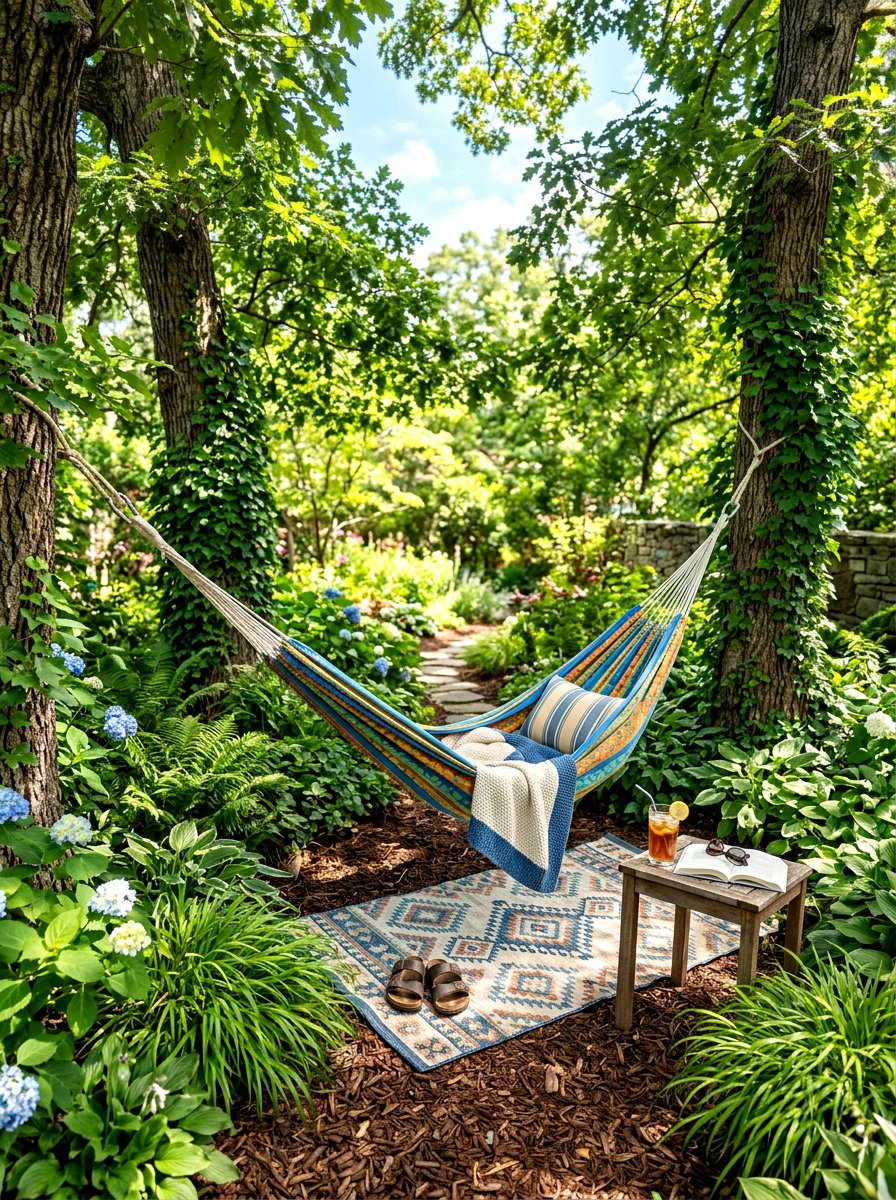 Hammock lounge area - 30 patio lounge ideas