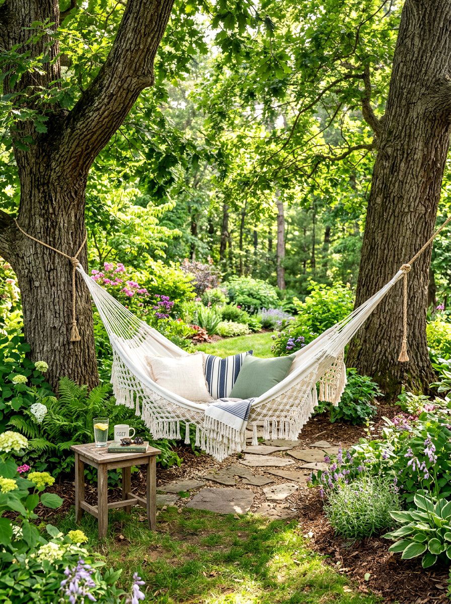 Hammock relaxation spot - 30 summer hosting home ideas