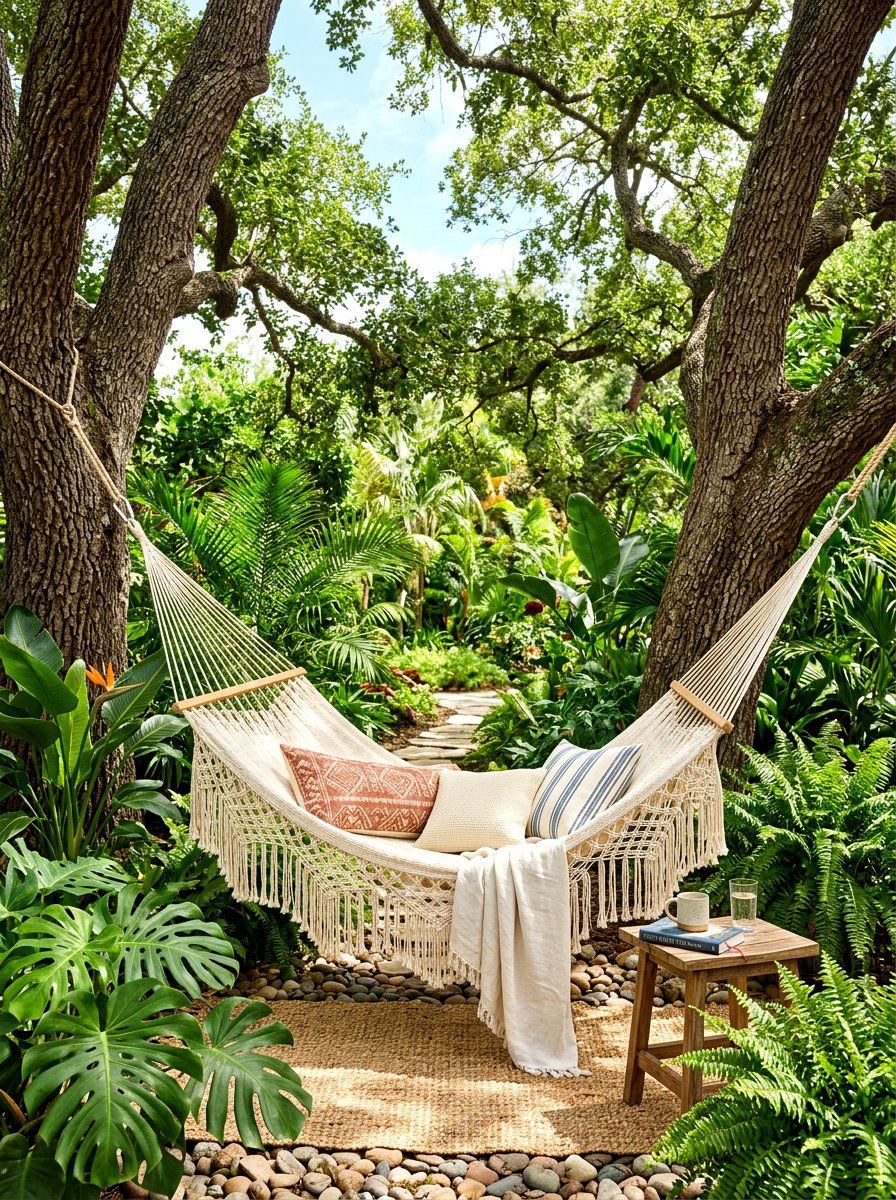 Hammock relaxation zone - 30 evening patio party ideas