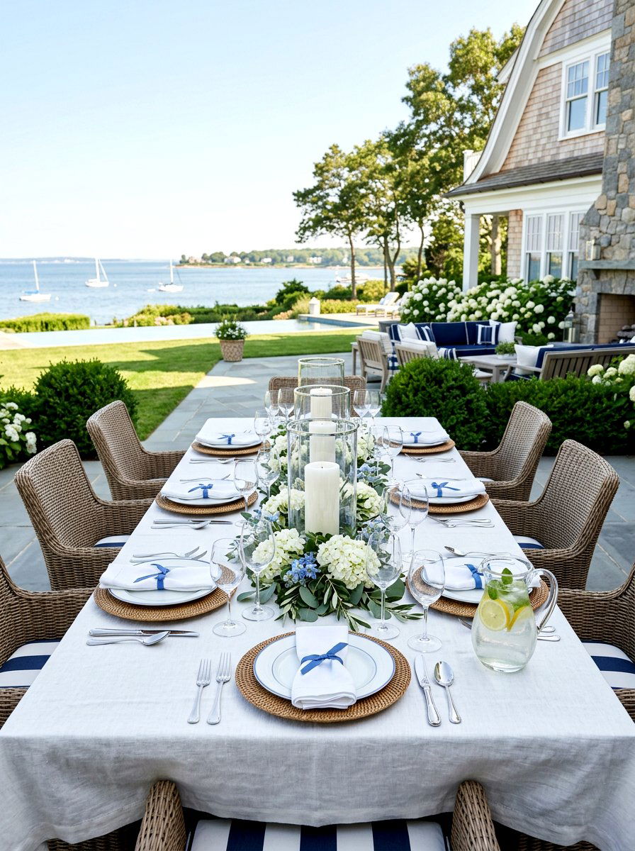 Hamptons Style Entertaining - 30 pool party tablescape ideas