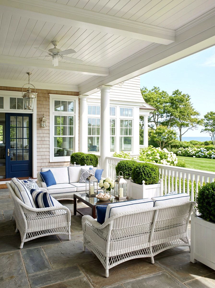 Hamptons Style Porch - 30 seaside porch ideas