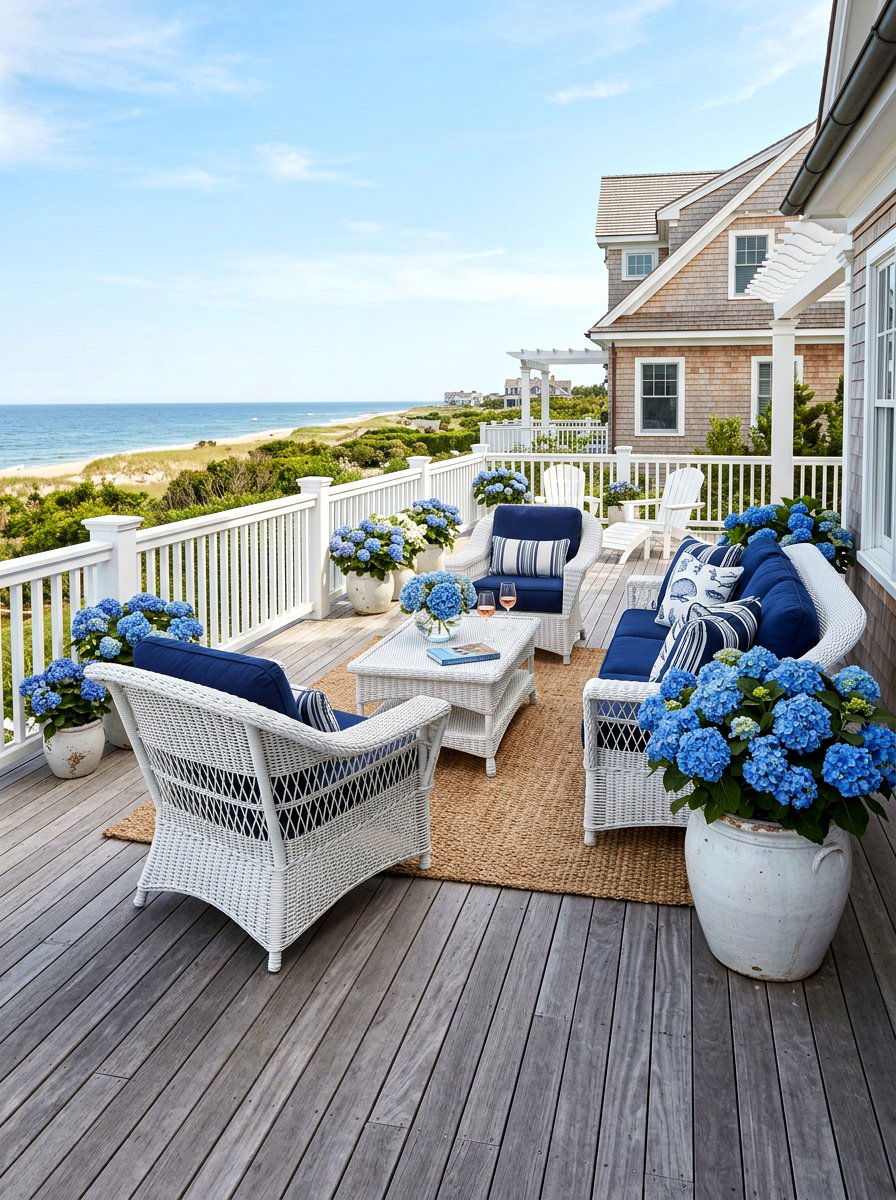 Hamptons style deck - 30 beach house patio ideas