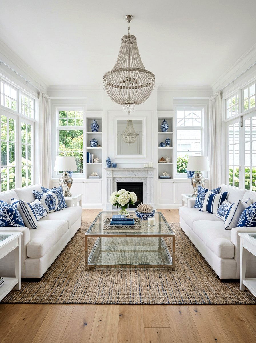 Hamptons style living room - 30 coastal summer living room ideas