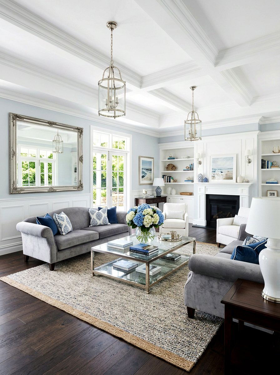 Hamptons style living room - 30 coastal living room ideas