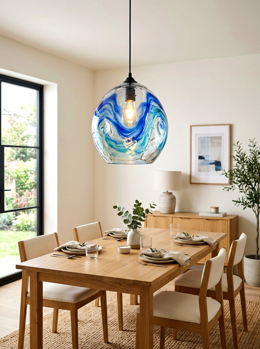 Hand Blown Glass Dining Room - 30 sculptural lighting dining room ideas