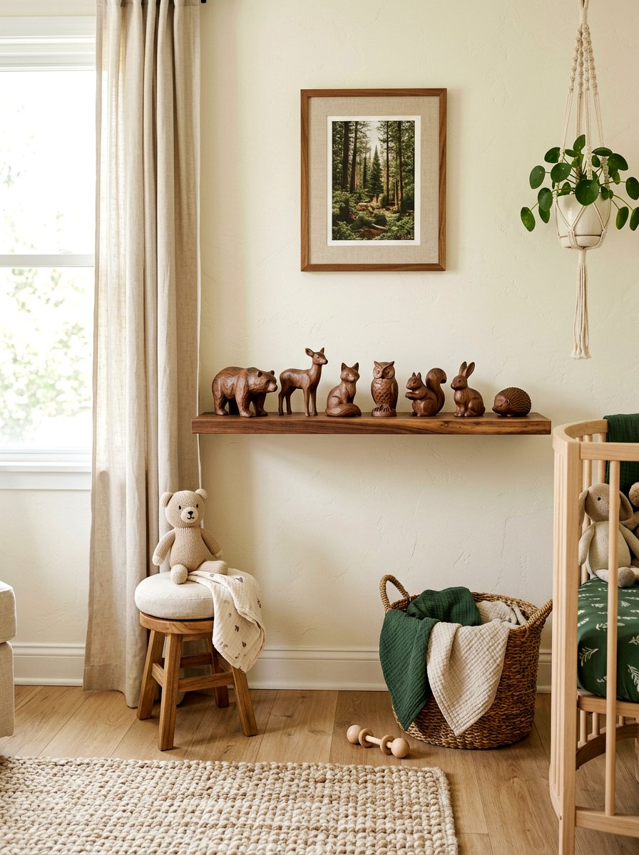 Hand Carved Animal Figurines - 30 heirloom toy nursery ideas