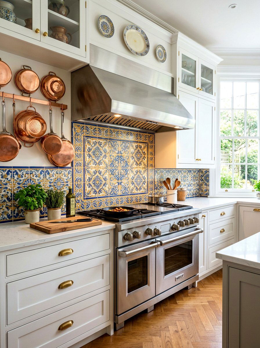 Hand Painted Backsplash Tile - 30 Spanish style kitchen ideas