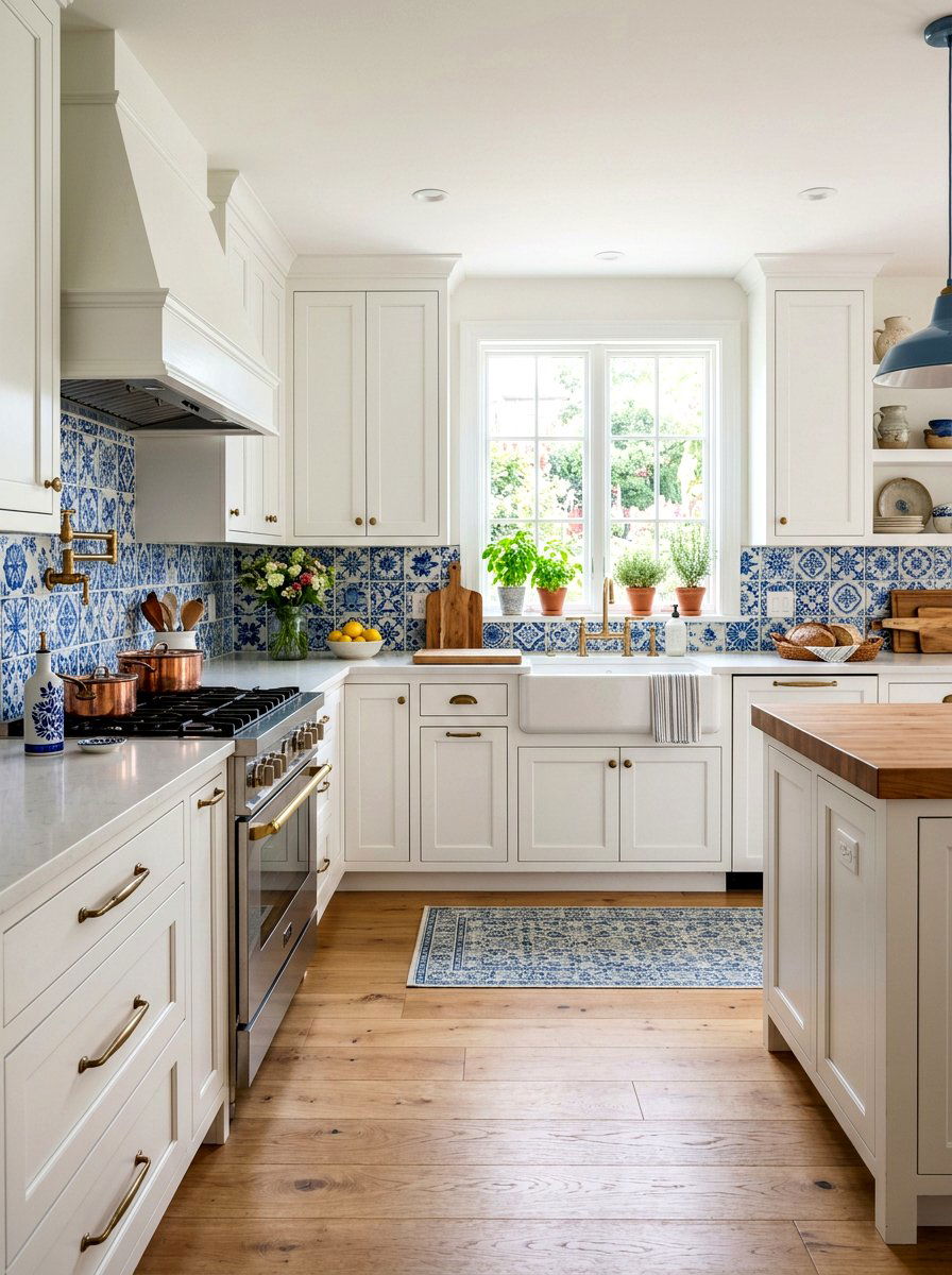 Hand Painted Backsplash - 30 heirloom kitchen decor ideas