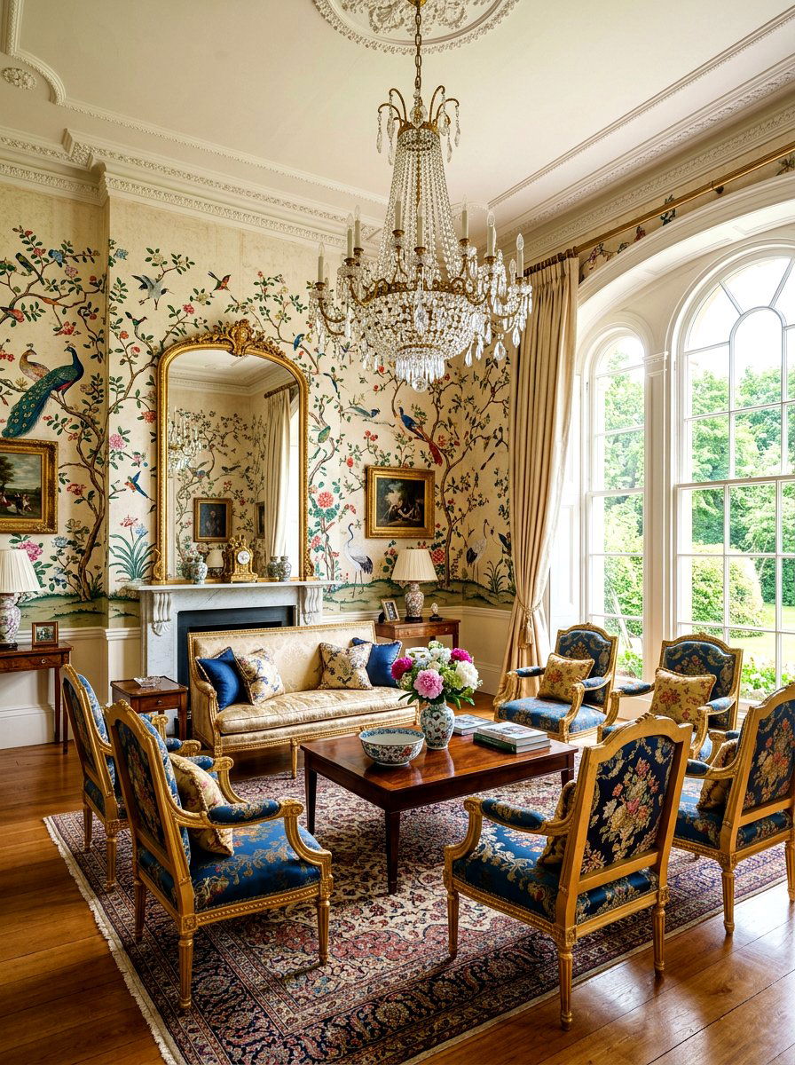 Hand Painted Chinoiserie Wallpaper - 30 patterned wallpaper ideas