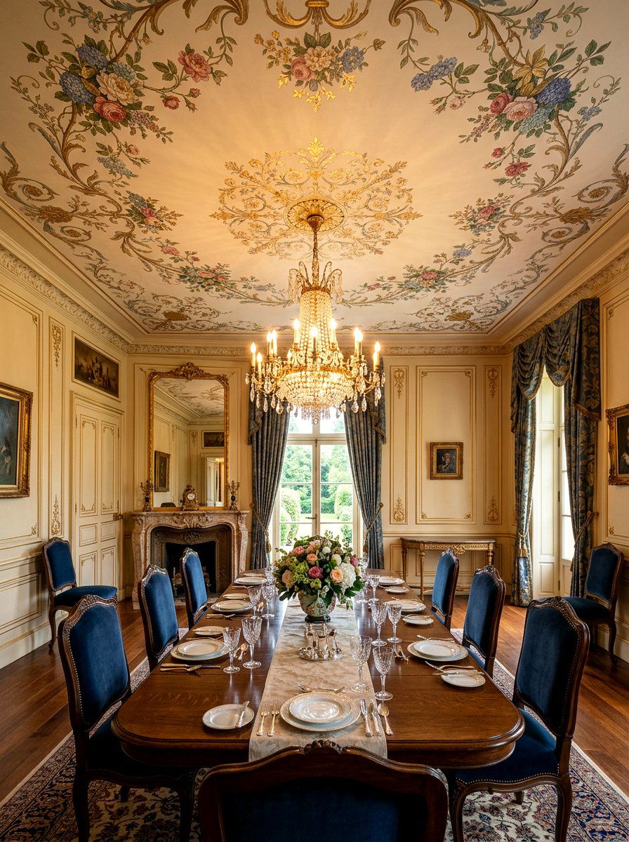 Hand Painted Floral Ceiling - 30 vintage floral ceiling ideas