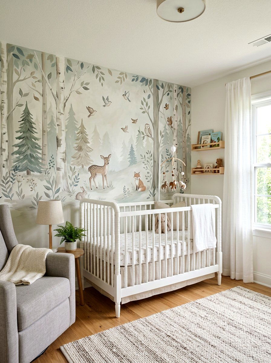 Hand Painted Nursery Mural - 30 old money nursery ideas