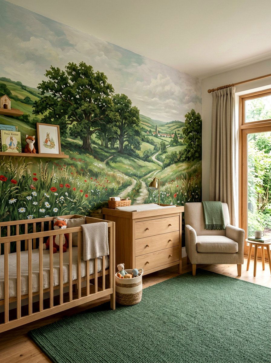 Hand Painted Wall Mural Nursery - 30 English nursery decor ideas