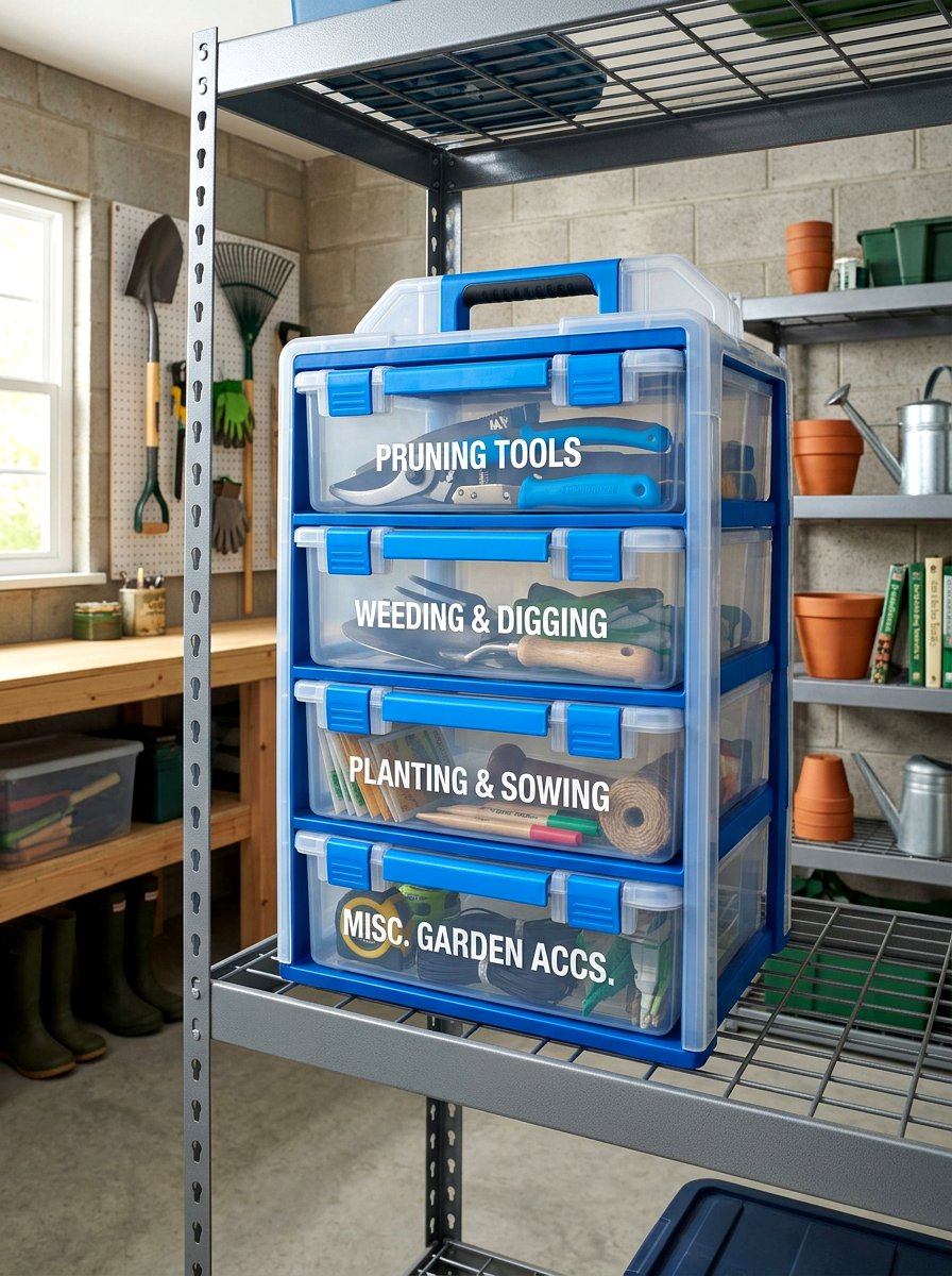 Hand Tool Storage Box - 30 garden tool organizer ideas