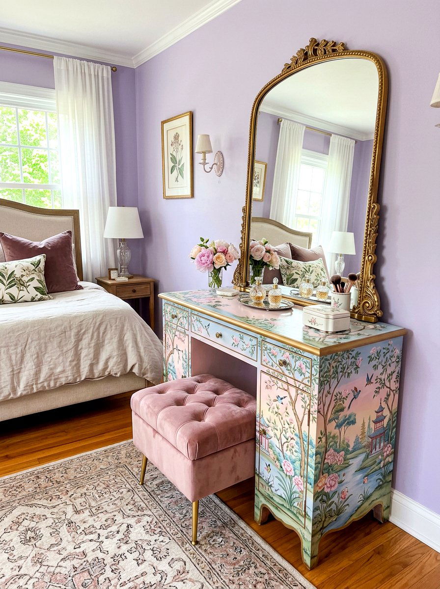 Hand painted chinoiserie console table - 30 chinoiserie table ideas