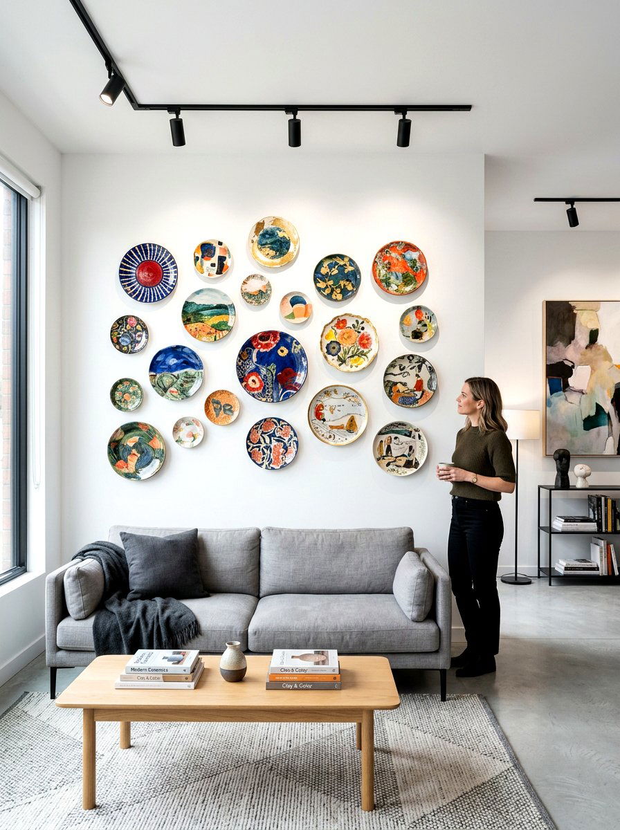 Hand painted plate display - 30 collected china wall ideas