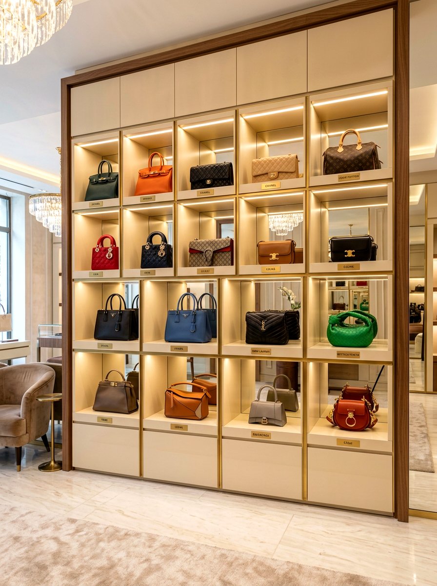Handbag Display Shelf - 30 boutique closet ideas
